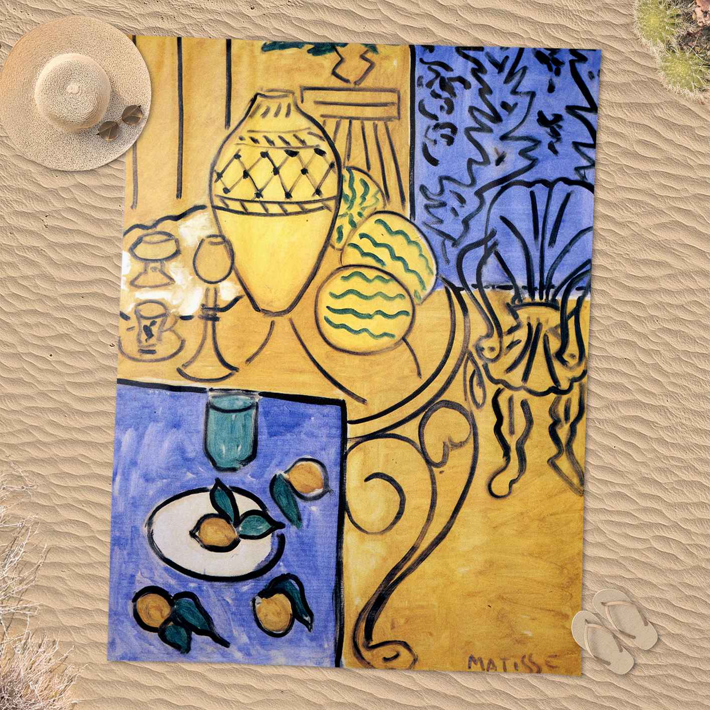 Rankšluostis Henri Matisse „Interior, Yellow & Blue