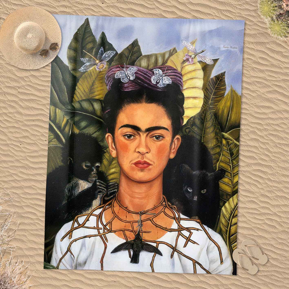 Rankšluostis Frida Kahlo „Self-Portrait with Thorn Necklace and Hummingbird