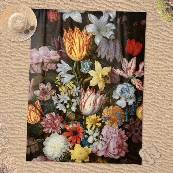 Towel Johannes Van Os "Still Life With Flowers In A Greek Vase"
