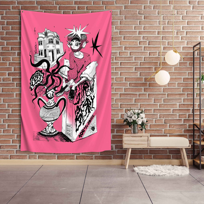 Sienos dekoracija gobelenas Flustas Jower „Strawberry“