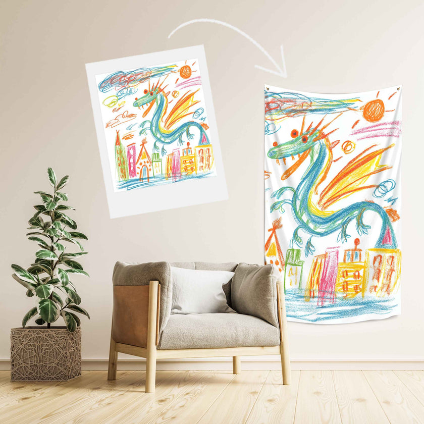 Sienos dekoracija gobelenas su jūsų nuotrauka