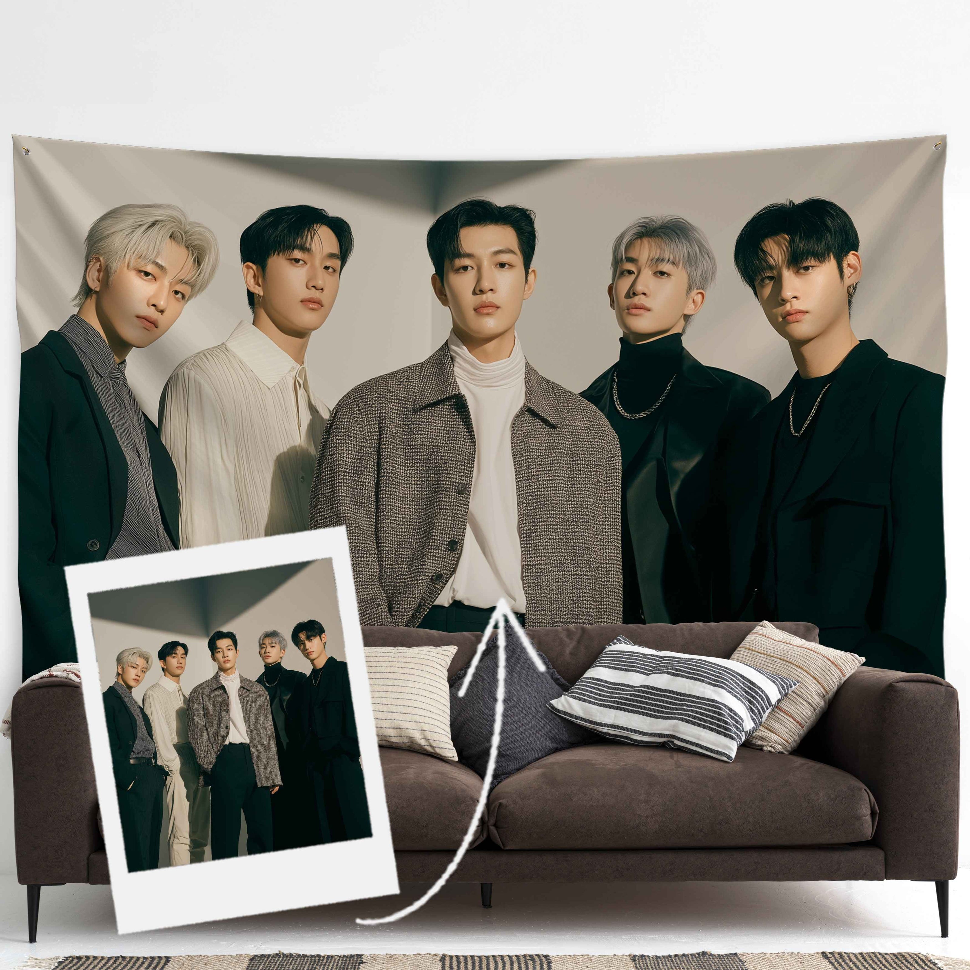 Sienos dekoracija gobelenas su jūsų nuotrauka