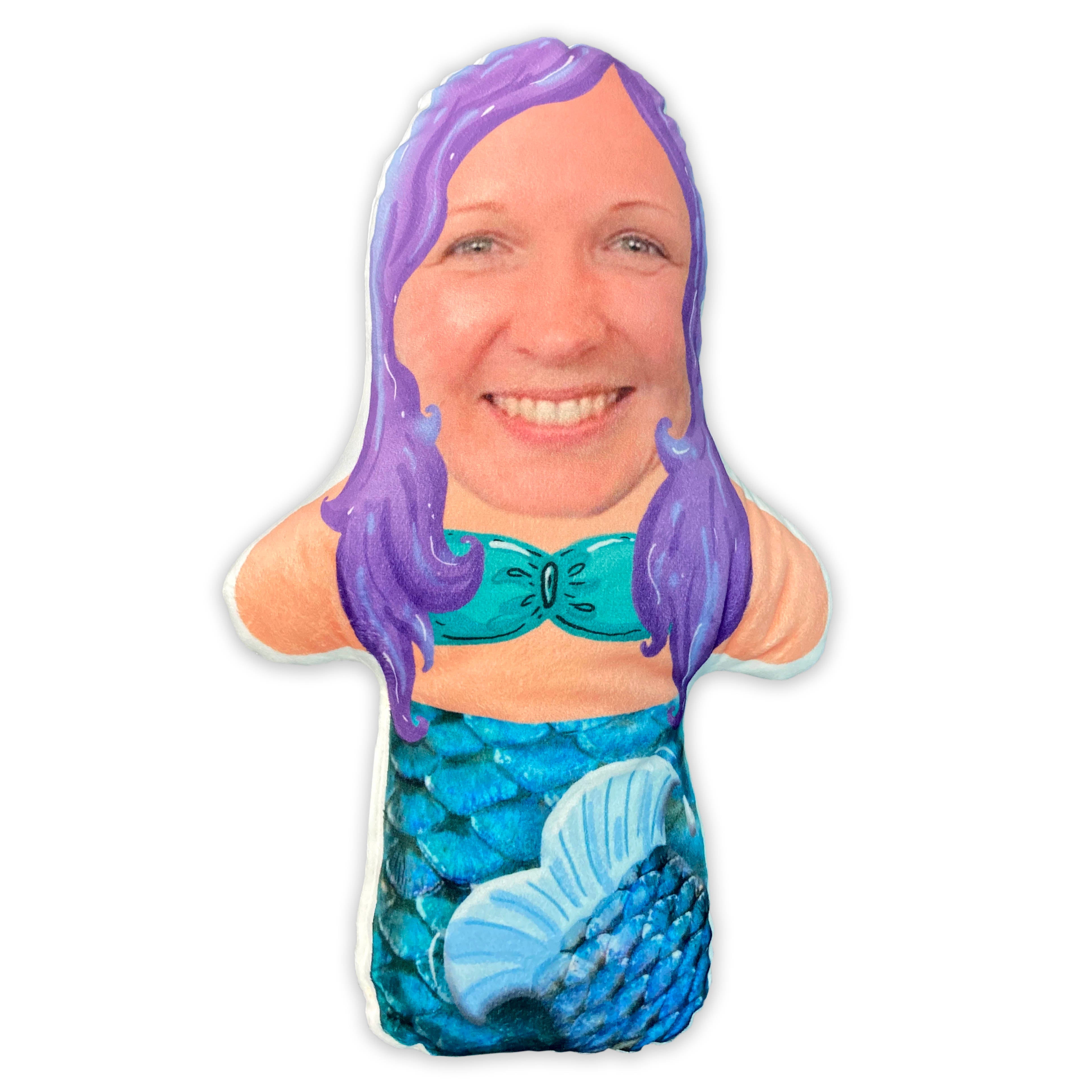 Gnome cushion with your photo "Mermaid"