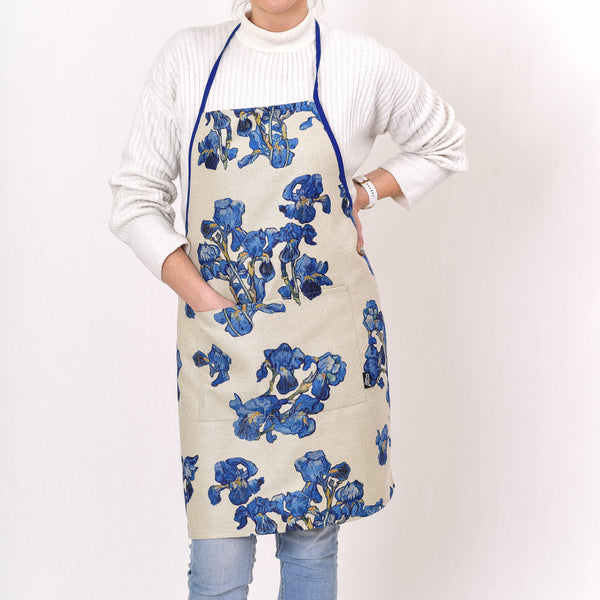 Apron from recycled fabric Vincent van Gogh "Irises pattern"