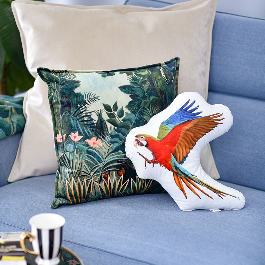 A pillow with a photo of your bird