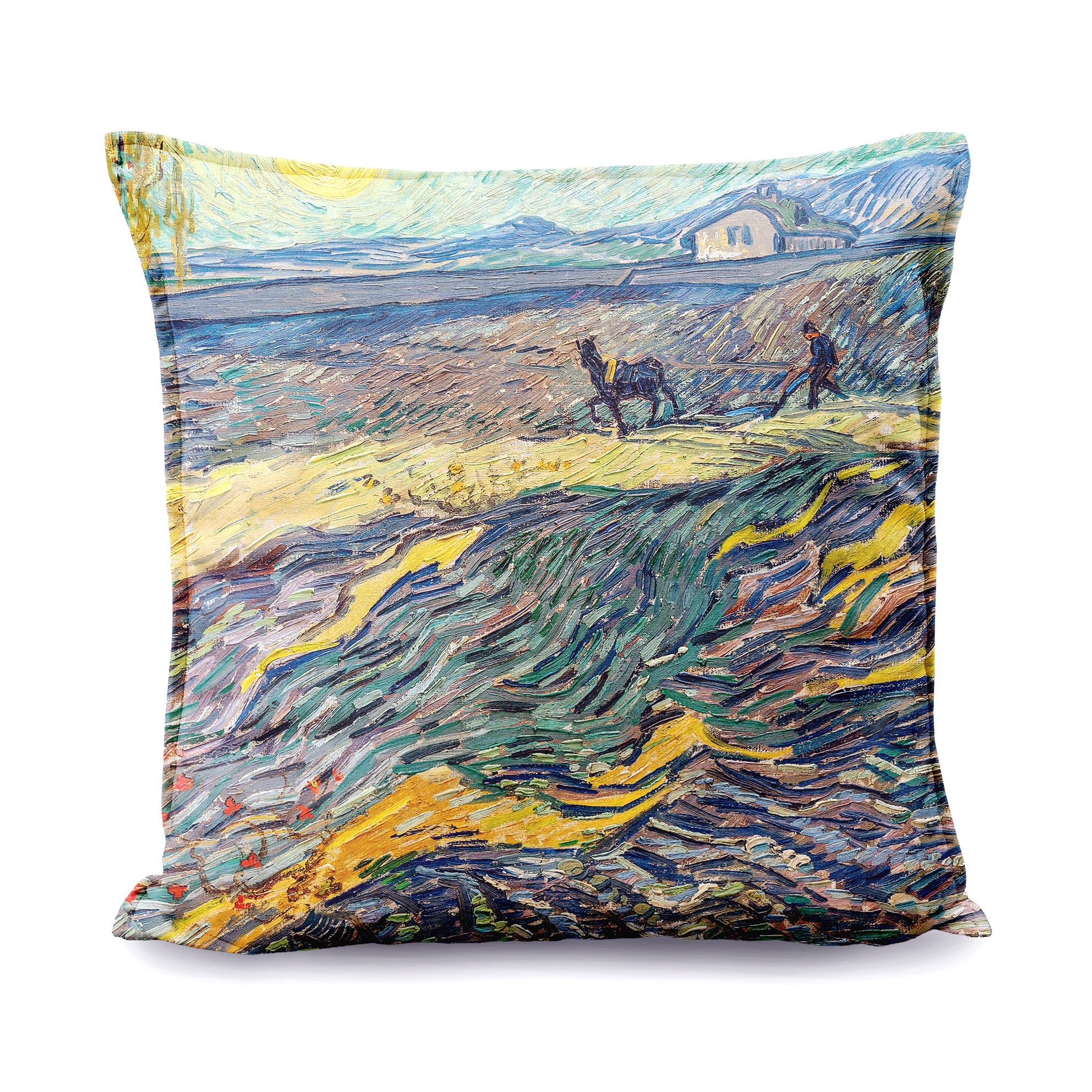 Decorative cushion Vincent van Gogh "Field with Plowing Farmers"