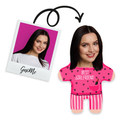 Gnome pagalvėlė su jūsų nuotrauka „Best girlfriend