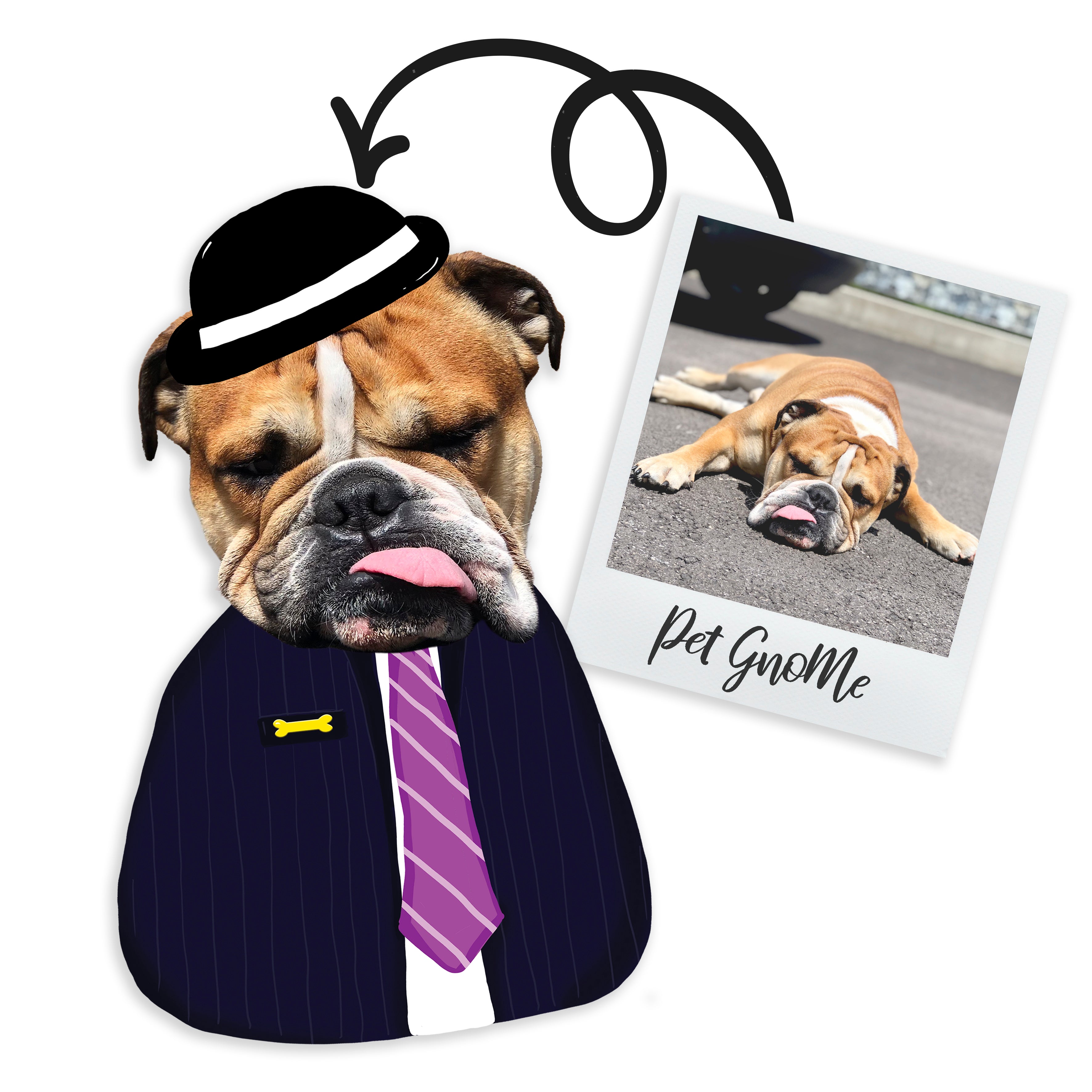 GnoMe cushion with pet photo "Businessman"