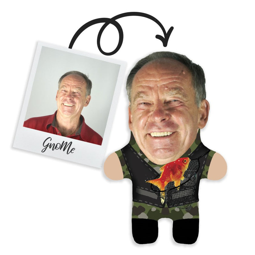 Gnome pagalvėlė su jūsų nuotrauka „Žvejys