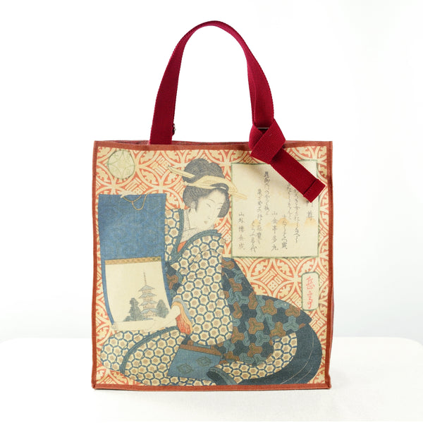 <tc>Handbag Yashima Gakutei "Geisha and a scroll"</tc>