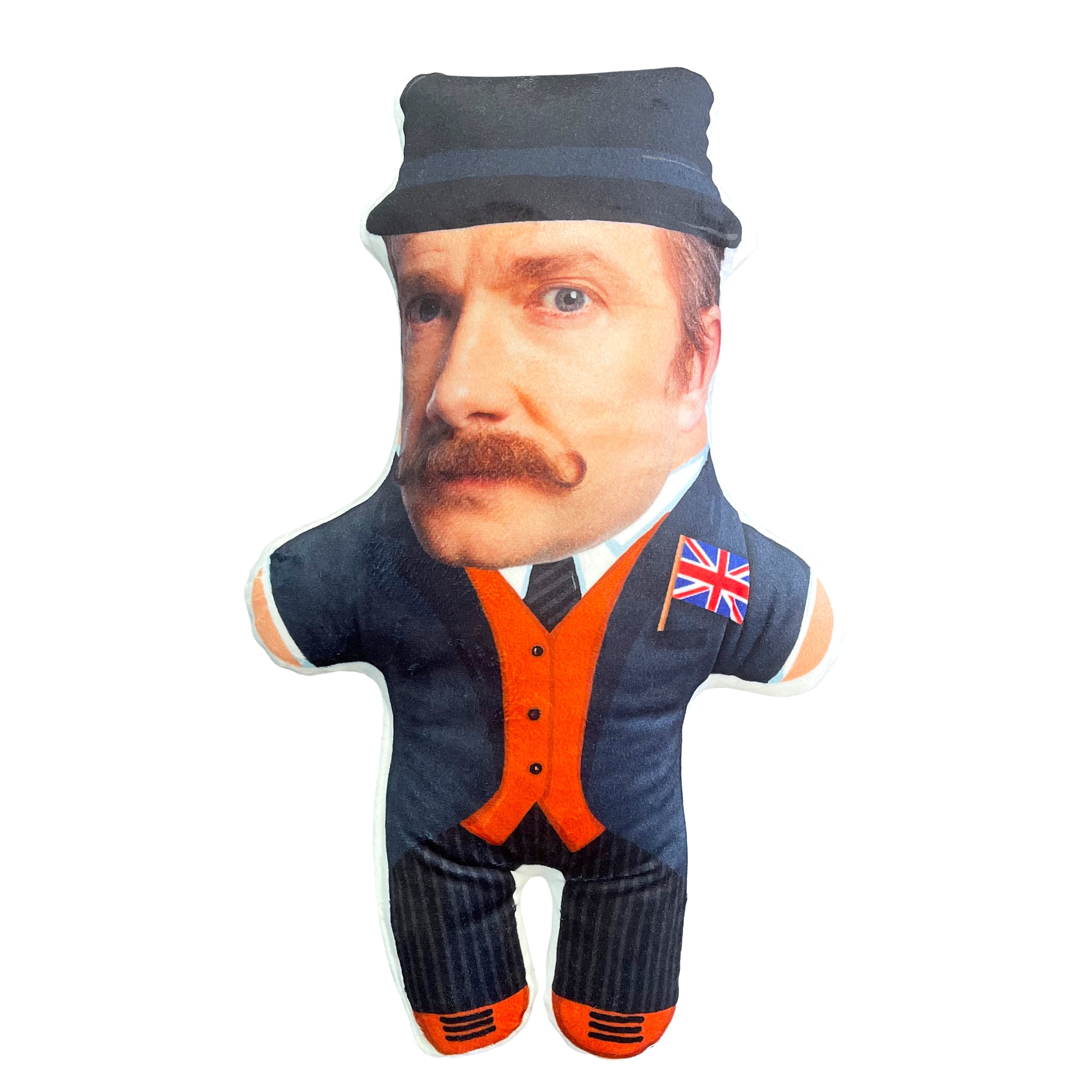 Gnome cushion with your photo "Mr. from England"