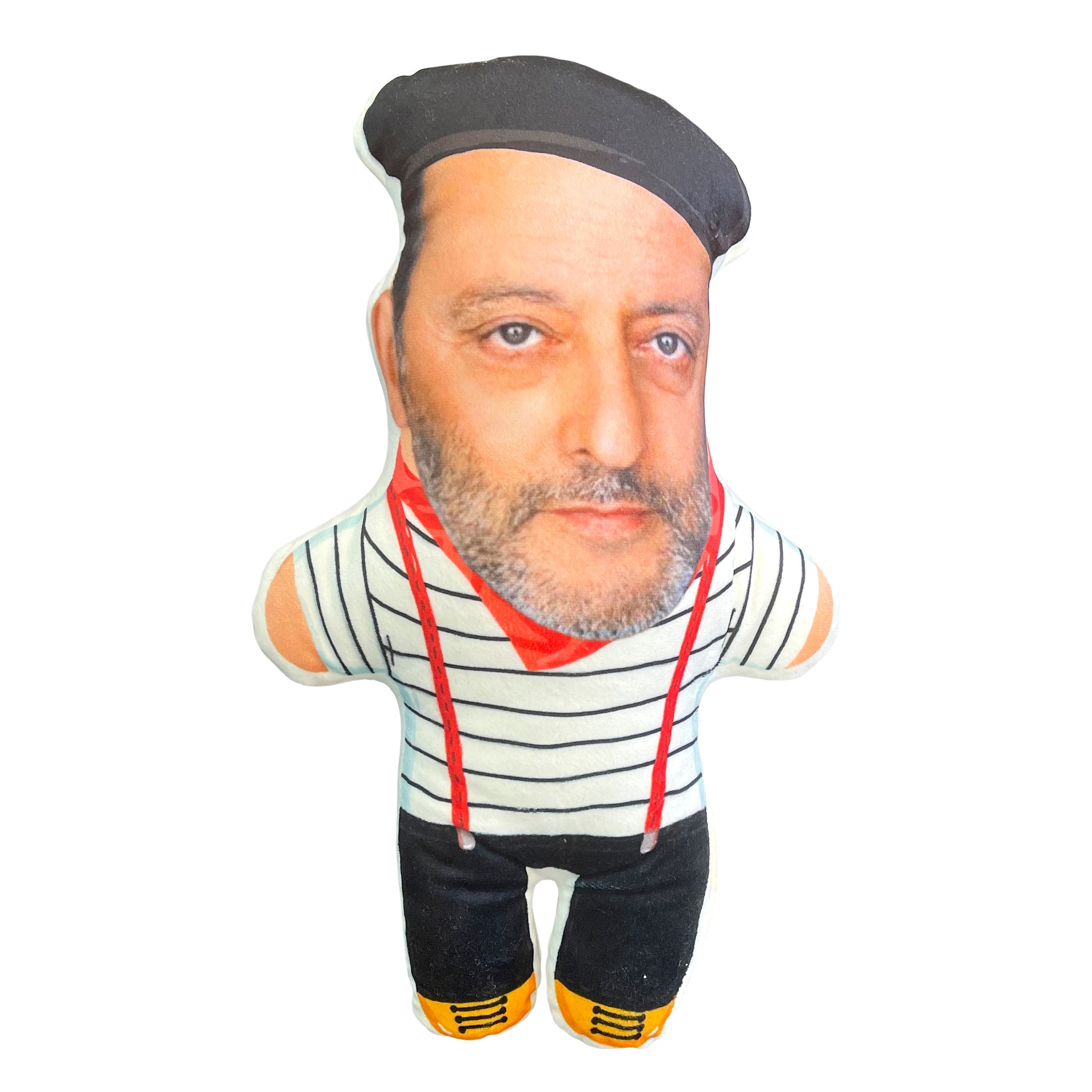 Gnome cushion with your photo "The Frenchman"