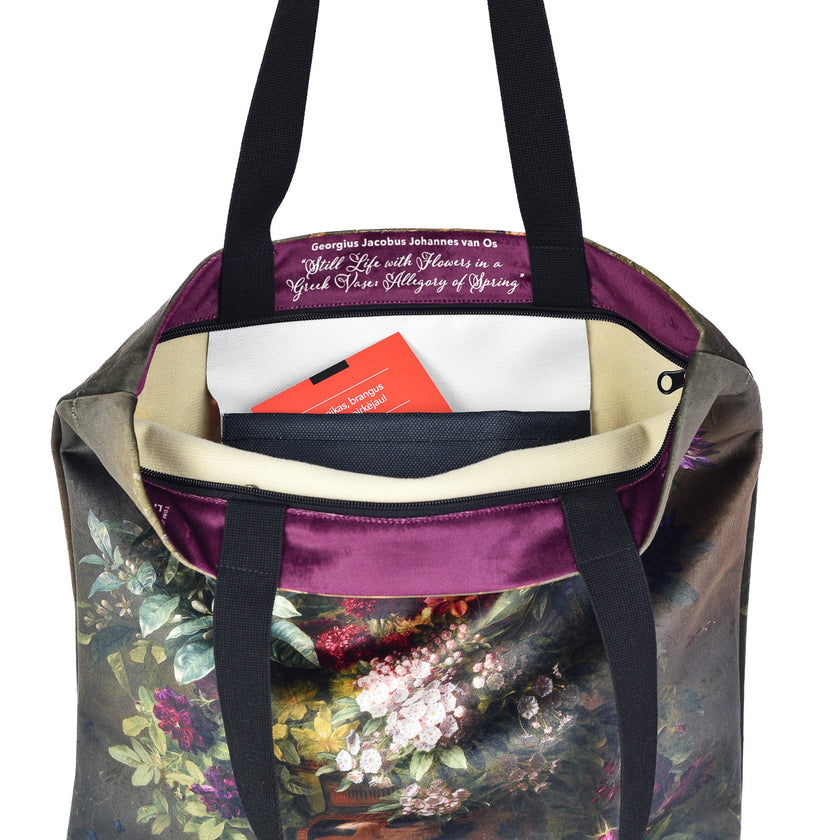 Pirkinių krepšys Gregorius van Os „Still Life with Flowers in a Greek Vase