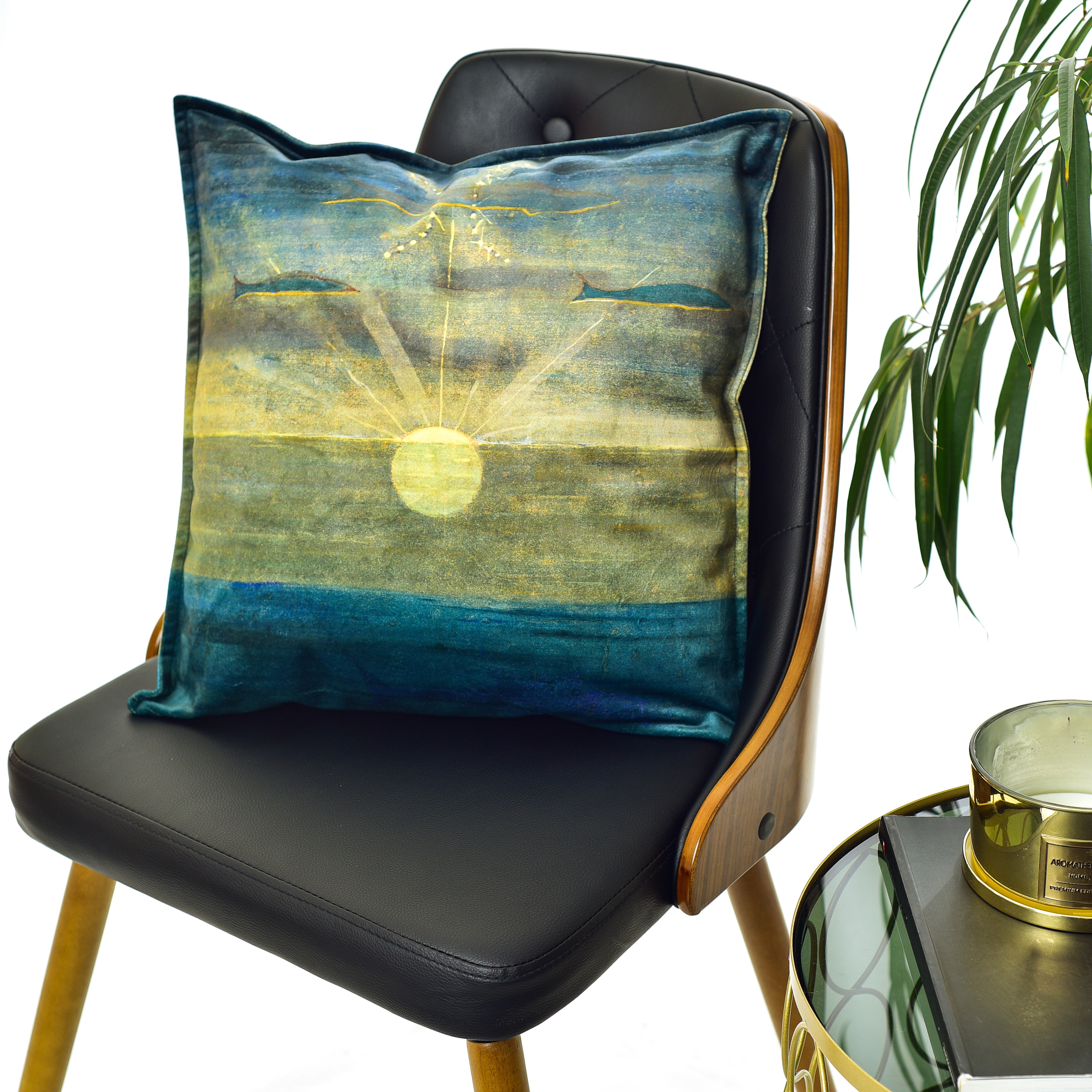 Decorative cushion M. K. Čiurlionis "The sun goes under the sign of Pisces"