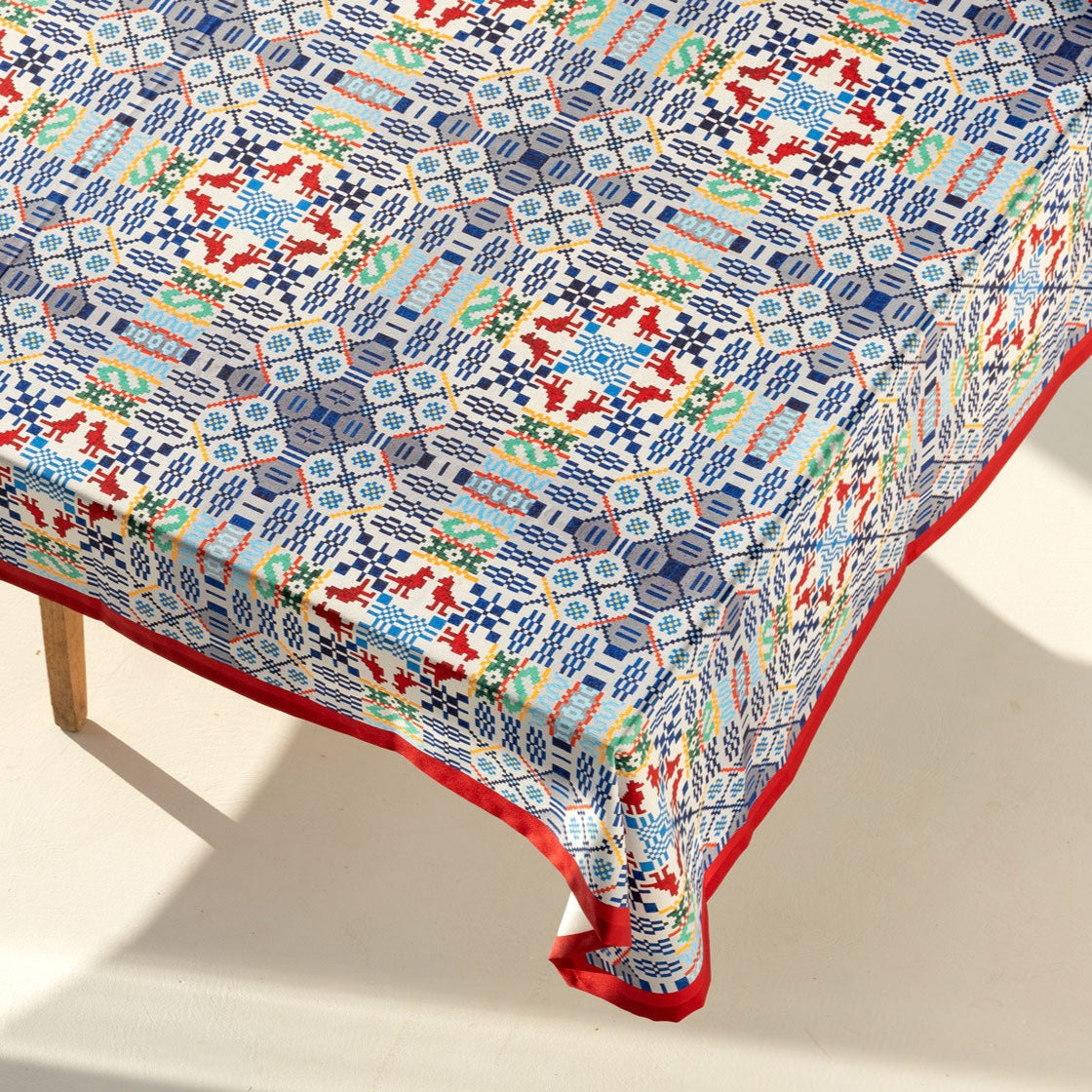 Tablecloth made of recycled fabric Pattern River 101