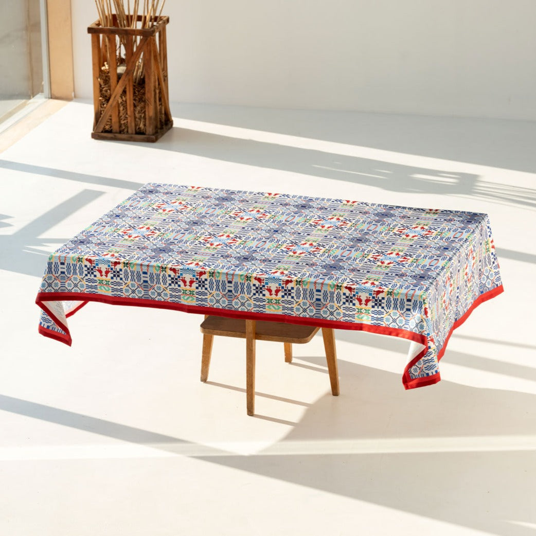 Tablecloth made of recycled fabric Pattern River 101