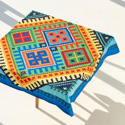 Recycled fabric tablecloth River of Scripture 108 