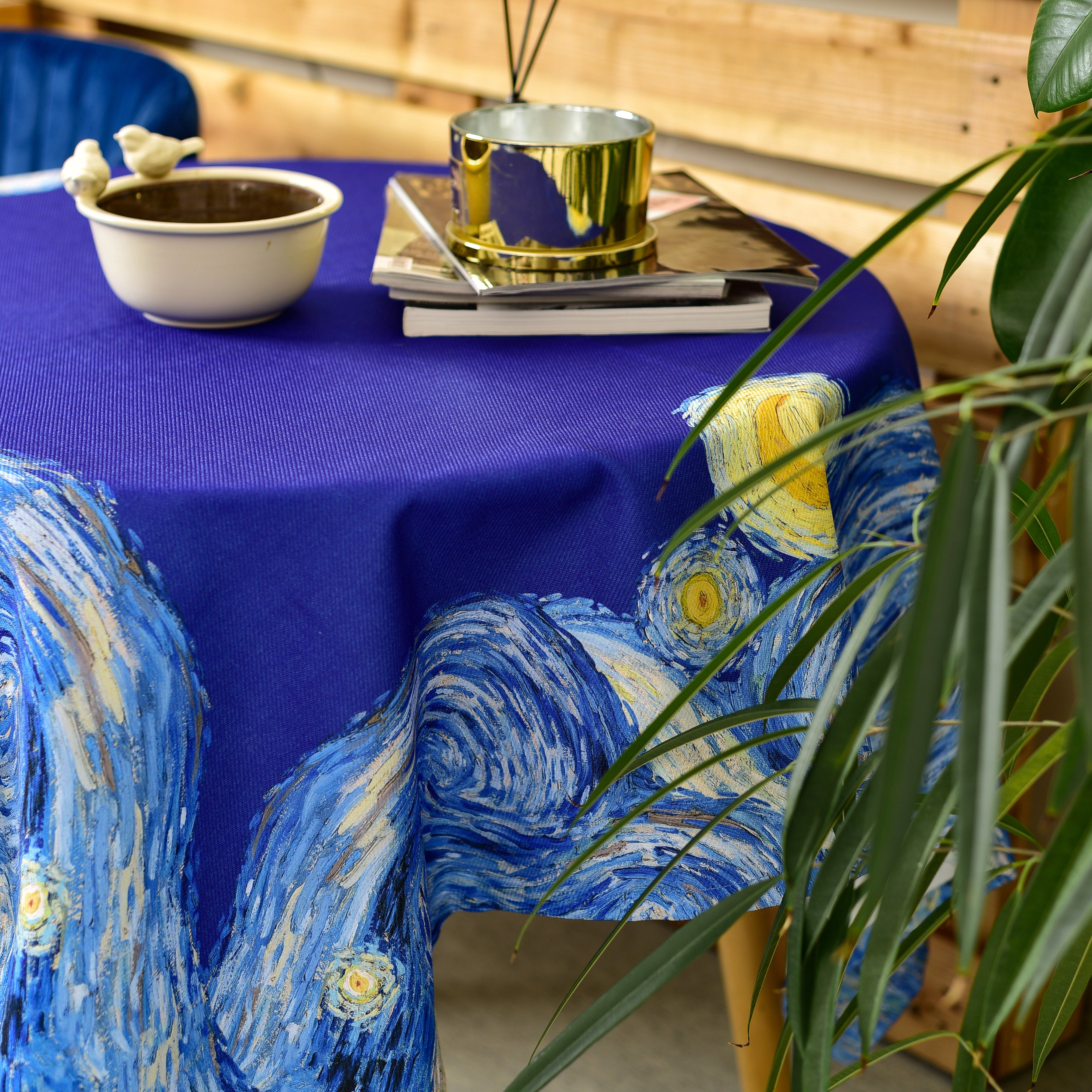 Recycled fabric tablecloth Vincent van Gogh "The Starry Night Pattern"