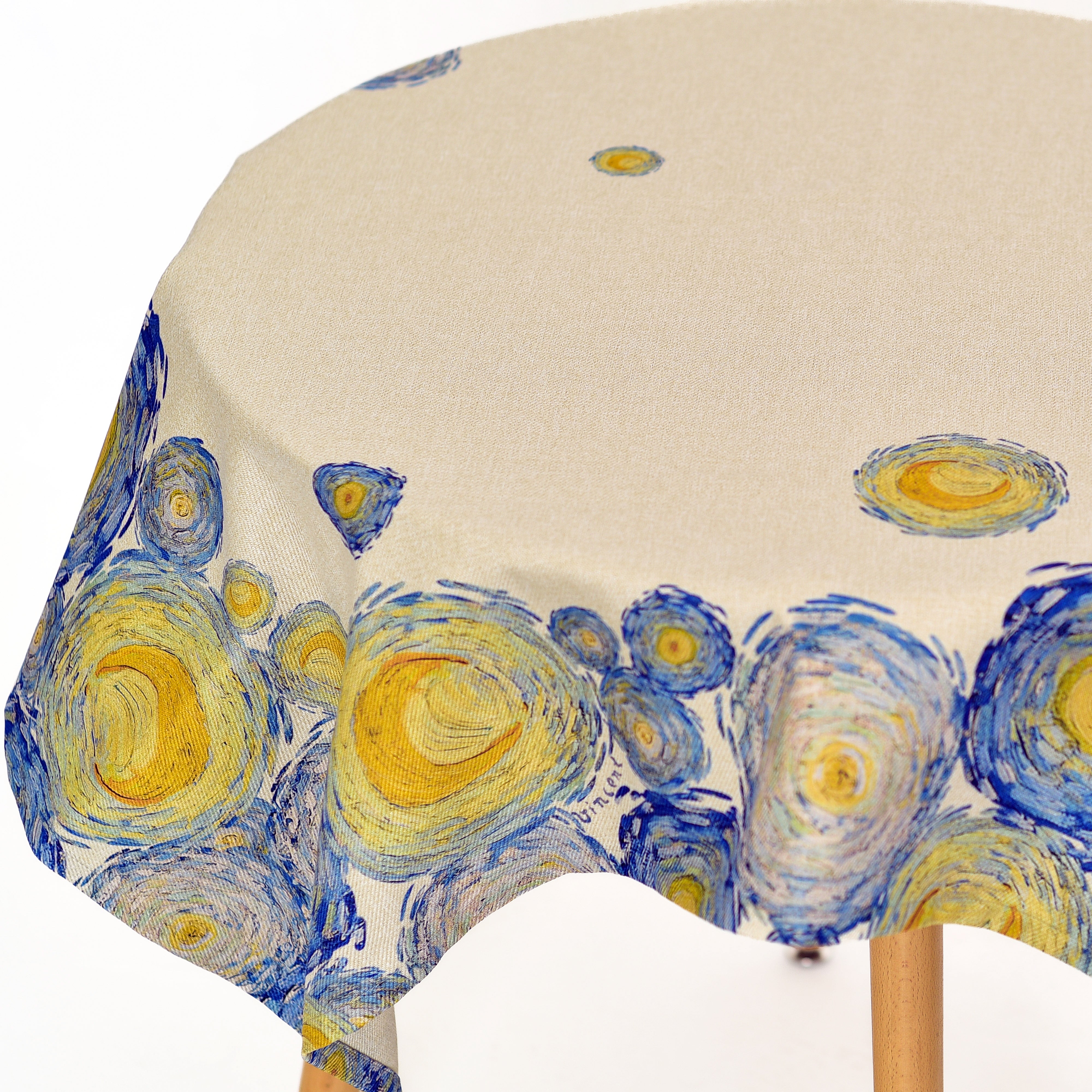 Recycled fabric tablecloth Vincent van Gogh "The Starry Night Pattern"
