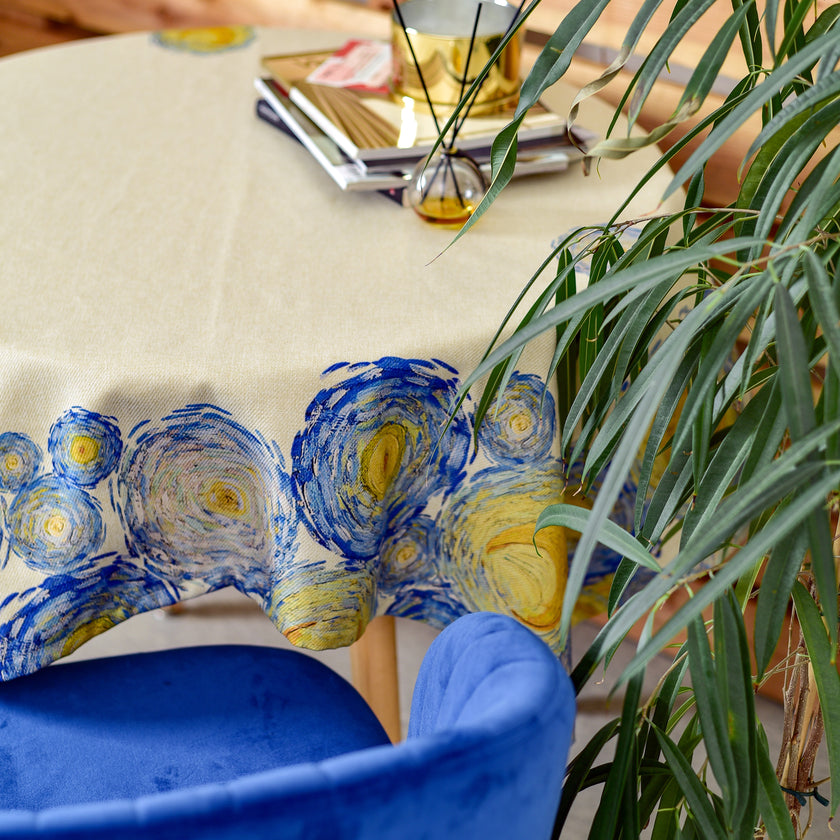 Staltiesė iš perdirbto audinio Vincent van Gogh „The Starry Night Pattern