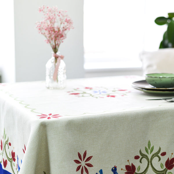 Table cloth made of recycled fabric "Etno #2"