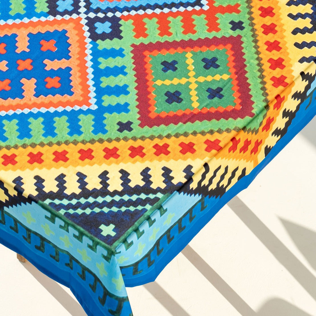 Recycled fabric tablecloth River of Scripture 108 