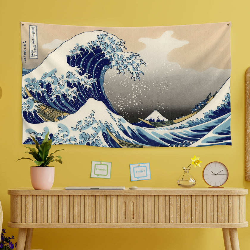 Sienos dekoracija gobelenas Hokusai „The Great Wave off Kanagawa