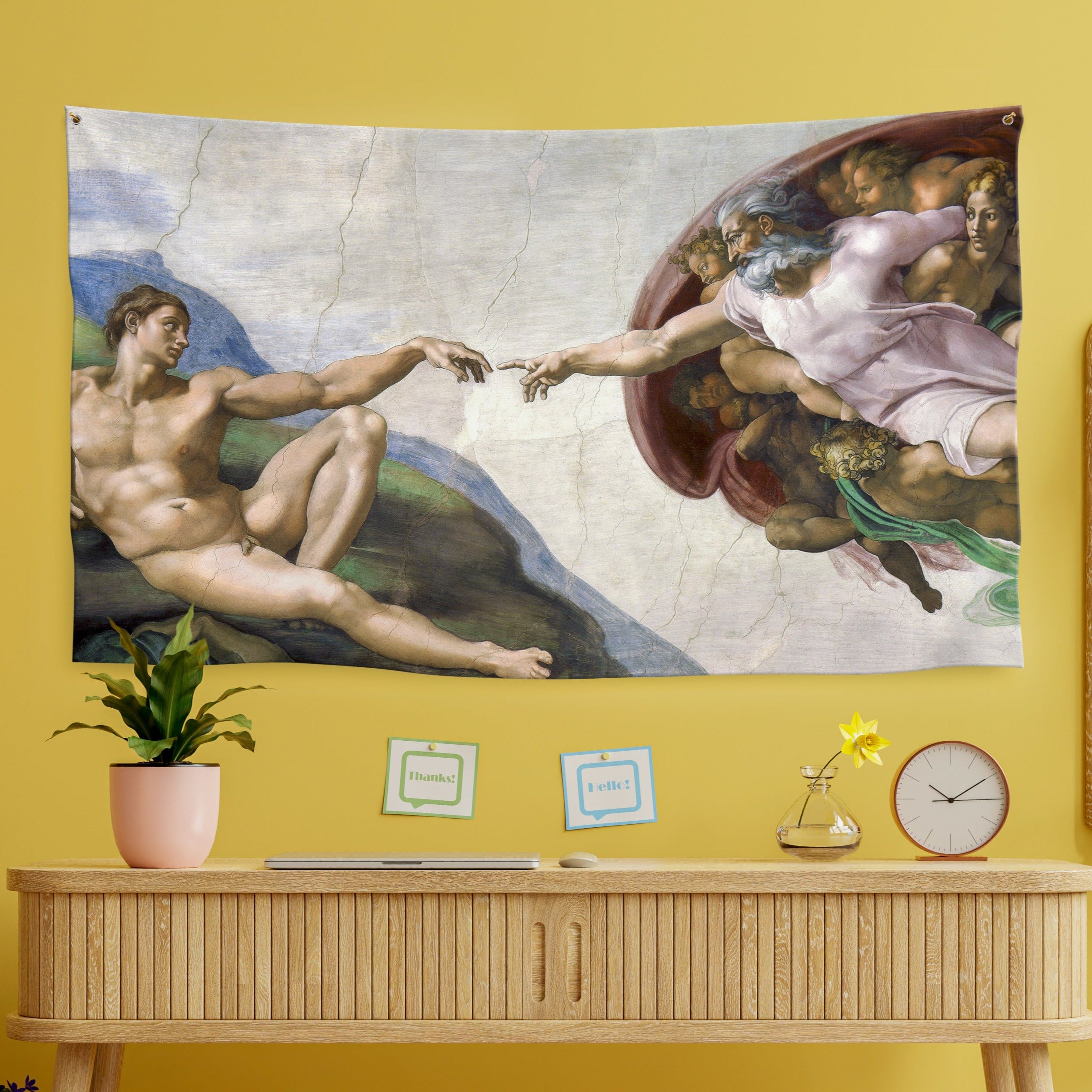 Sienos dekoracija gobelenas Michelangelo "The Creation of Adam"