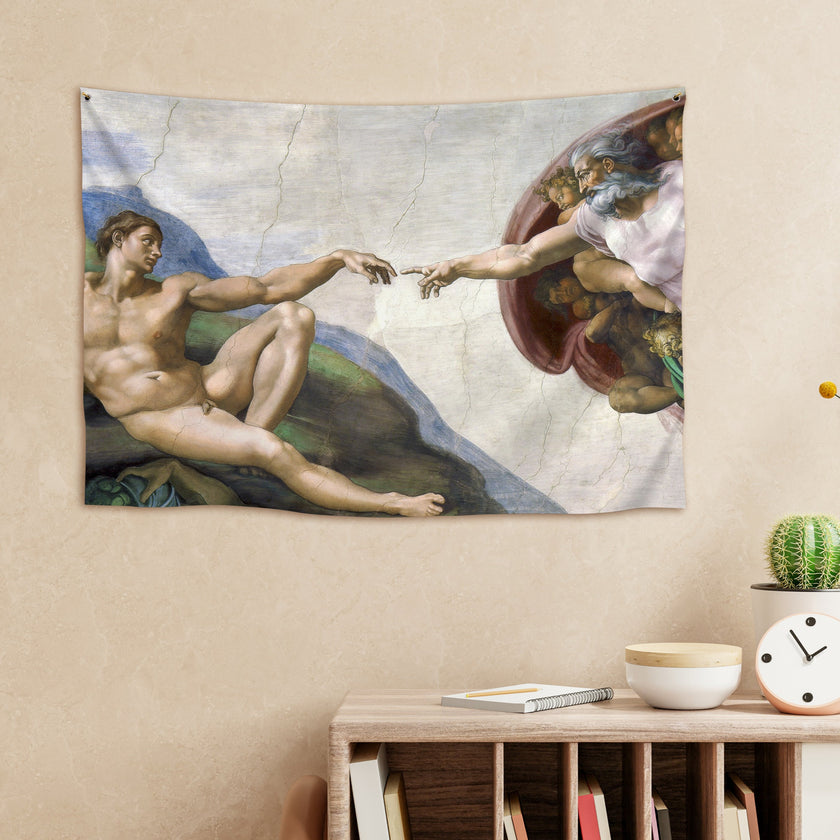 Sienos dekoracija gobelenas Michelangelo „The Creation of Adam