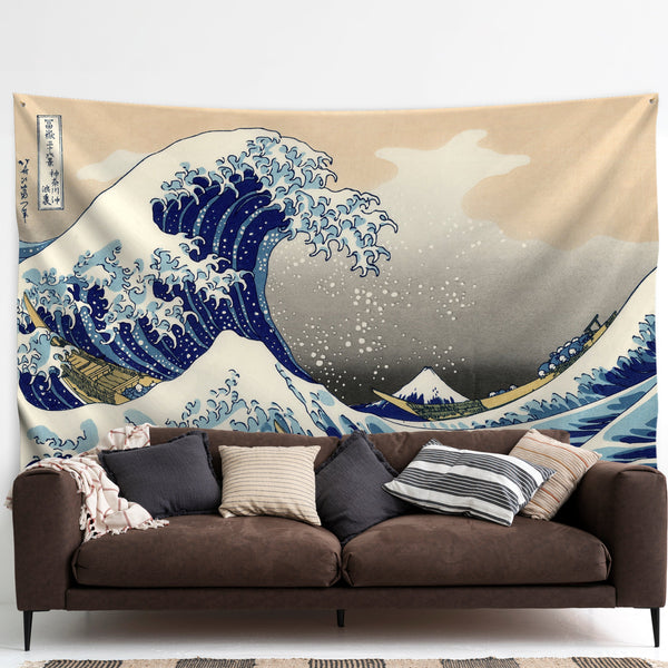 Sienos dekoracija gobelenas Hokusai "The Great Wave off Kanagawa"