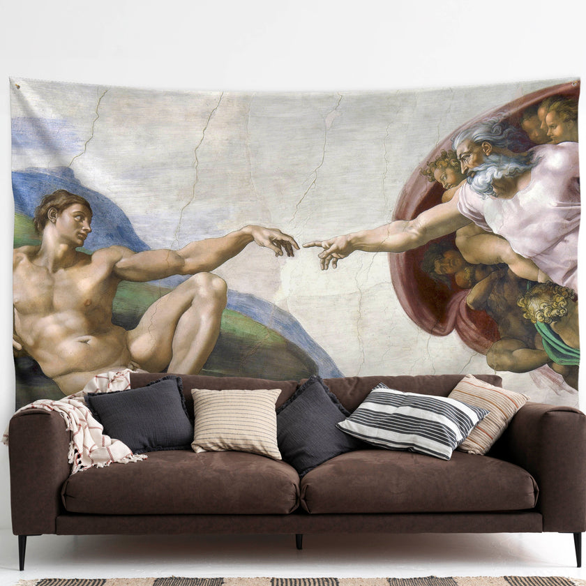 Sienos dekoracija gobelenas Michelangelo „The Creation of Adam