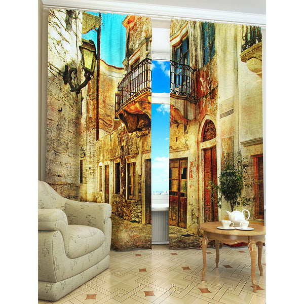 Curtain set "Streets of Old Italy"
