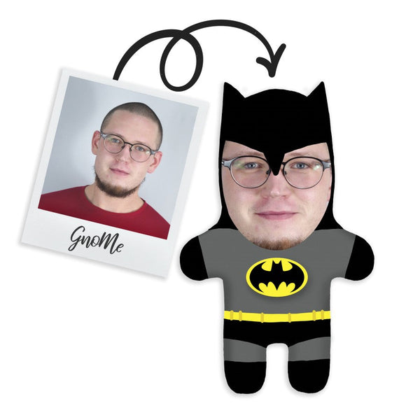 Gnome cushion with your photo "Batman"