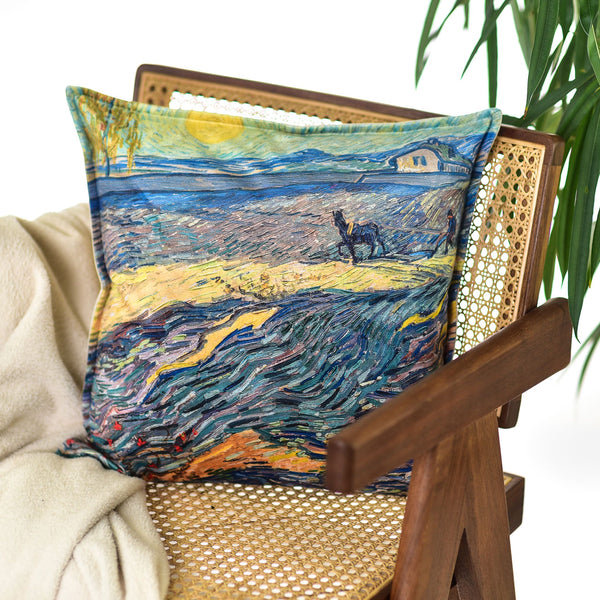 Decorative cushion Vincent van Gogh "Field with Plowing Farmers"