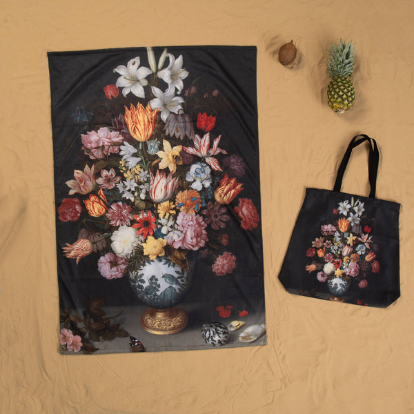 Towel Ambrosius Bosschaert "Still Life Of Flowers In A Wan-Li Vase"